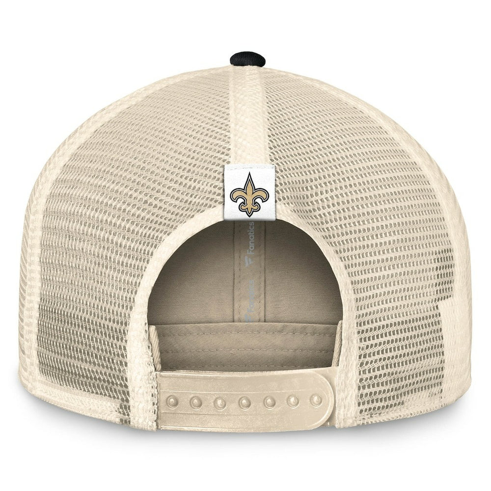 New Orleans Saints Diamond Stripe Trucker Adjustable Hat Natural/Black - Fanatics