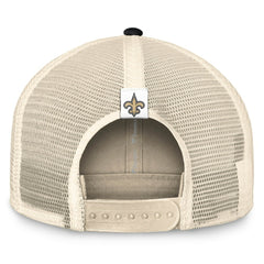 New Orleans Saints Diamond Stripe Trucker Adjustable Hat Natural/Black - Fanatics