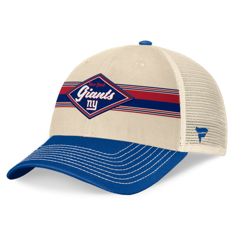 New York Giants Diamond Stripe Trucker Adjustable Hat Natural/Royal - Fanatics