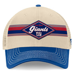 New York Giants Diamond Stripe Trucker Adjustable Hat Natural/Royal - Fanatics