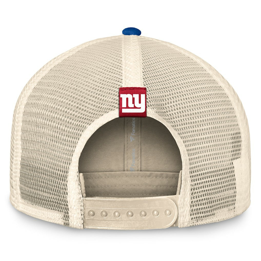 New York Giants Diamond Stripe Trucker Adjustable Hat Natural/Royal - Fanatics