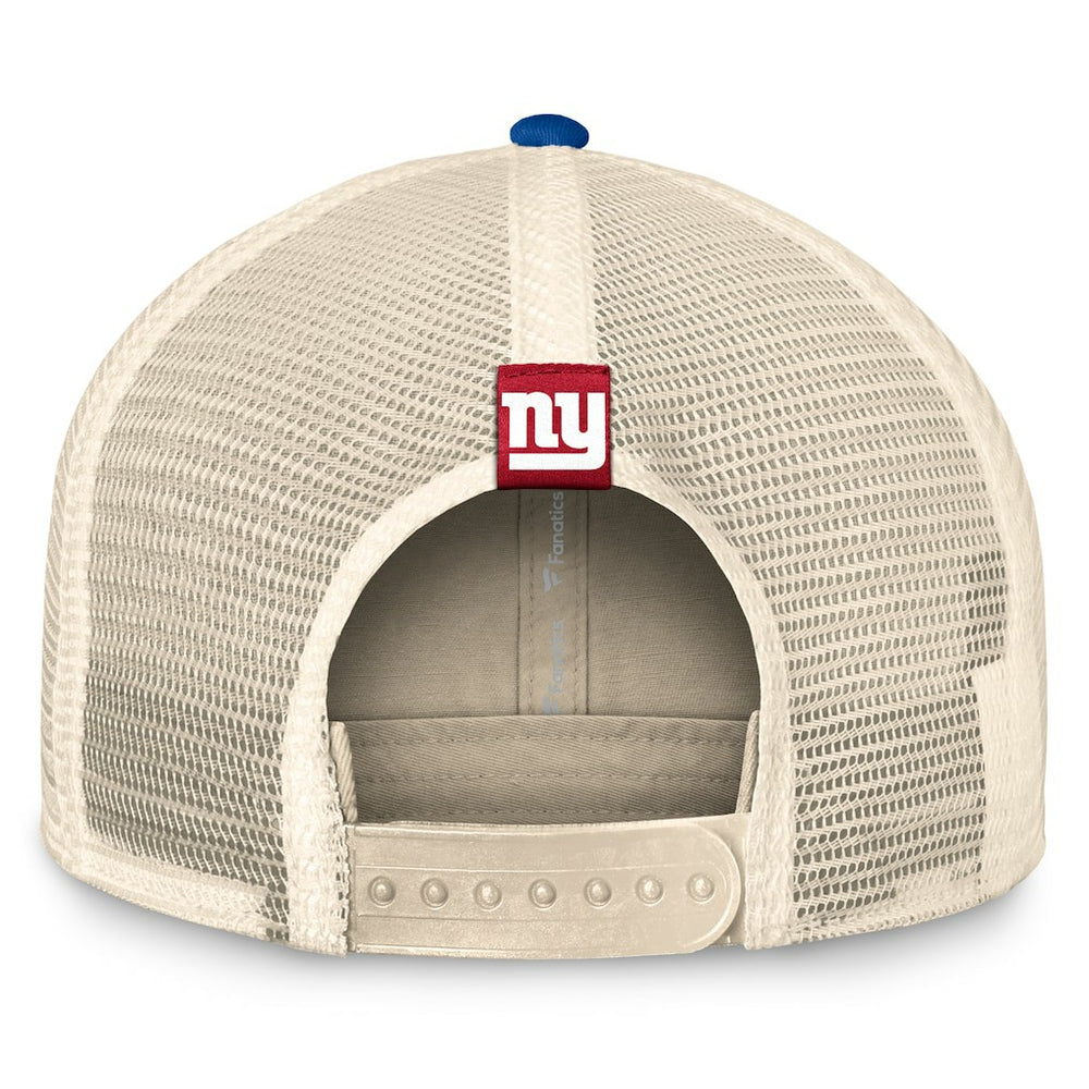 New York Giants Diamond Stripe Trucker Adjustable Hat Natural/Royal - Fanatics