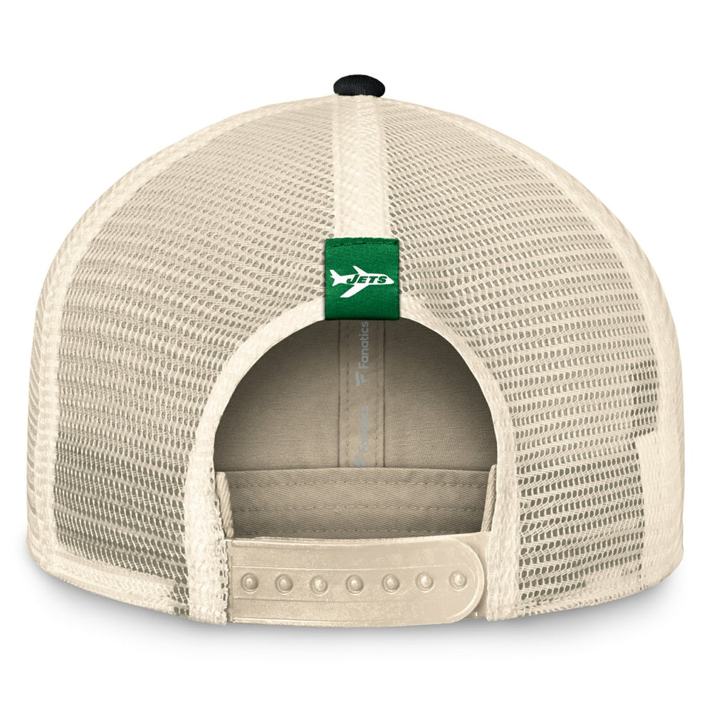 New York Jets Diamond Stripe Trucker Adjustable Hat Natural/Black - Fanatics