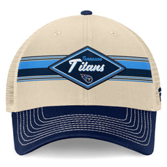 Tennessee Titans Diamond Stripe Trucker Adjustable Hat Natural/Navy - Fanatics