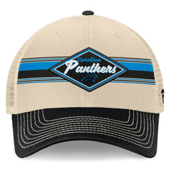 Carolina Panthers Diamond Stripe Trucker Adjustable Hat Natural/Black - Fanatics
