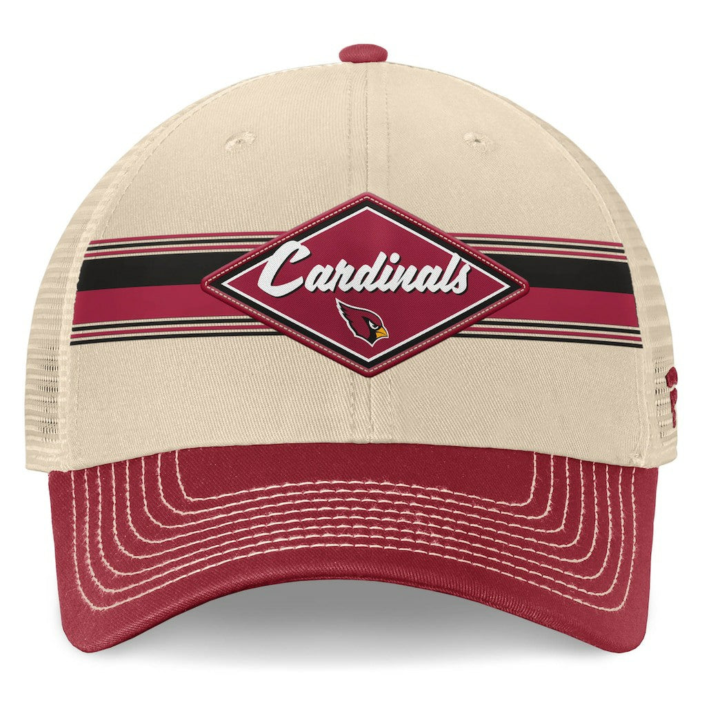 Arizona Cardinals Diamond Stripe Trucker Adjustable Hat Natural/Cardinal - Fanatics