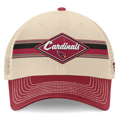 Arizona Cardinals Diamond Stripe Trucker Adjustable Hat Natural/Cardinal - Fanatics