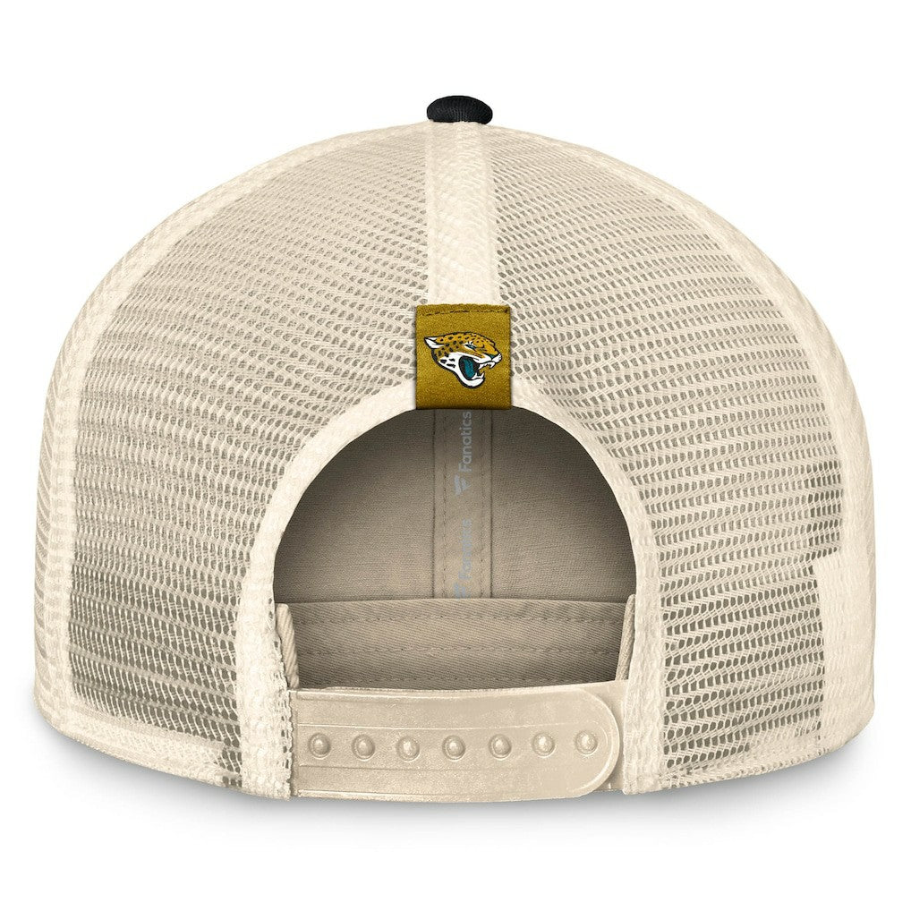 Jacksonville Jaguars Diamond Stripe Trucker Adjustable Hat Natural/Black - Fanatics