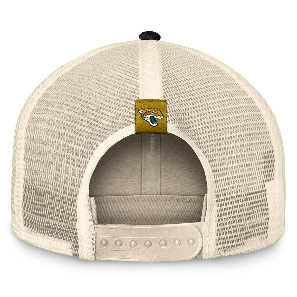 Jacksonville Jaguars Diamond Stripe Trucker Adjustable Hat Natural/Black - Fanatics