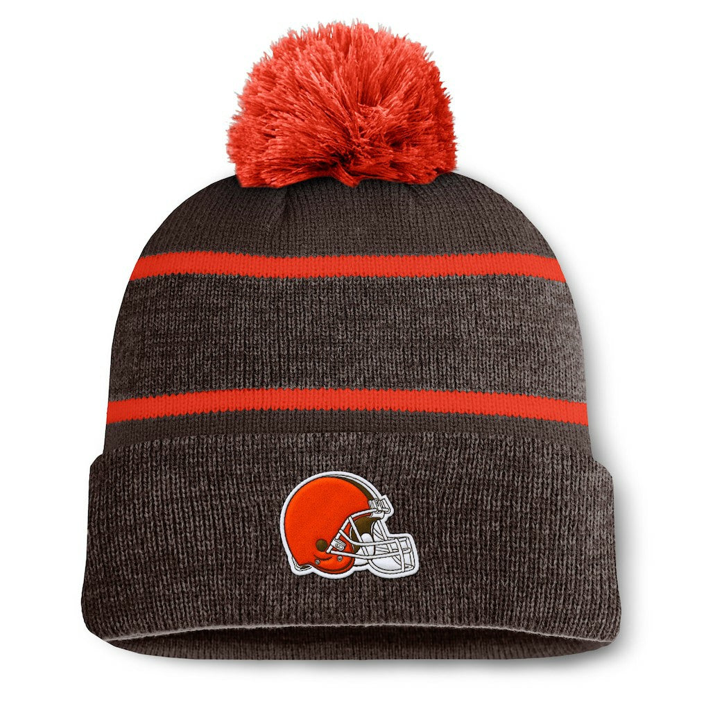 Cleveland Browns Holding Cuffed Knit Hat with Pom Brown - Fanatics