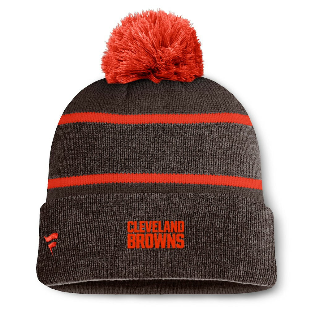 Cleveland Browns Holding Cuffed Knit Hat with Pom Brown - Fanatics