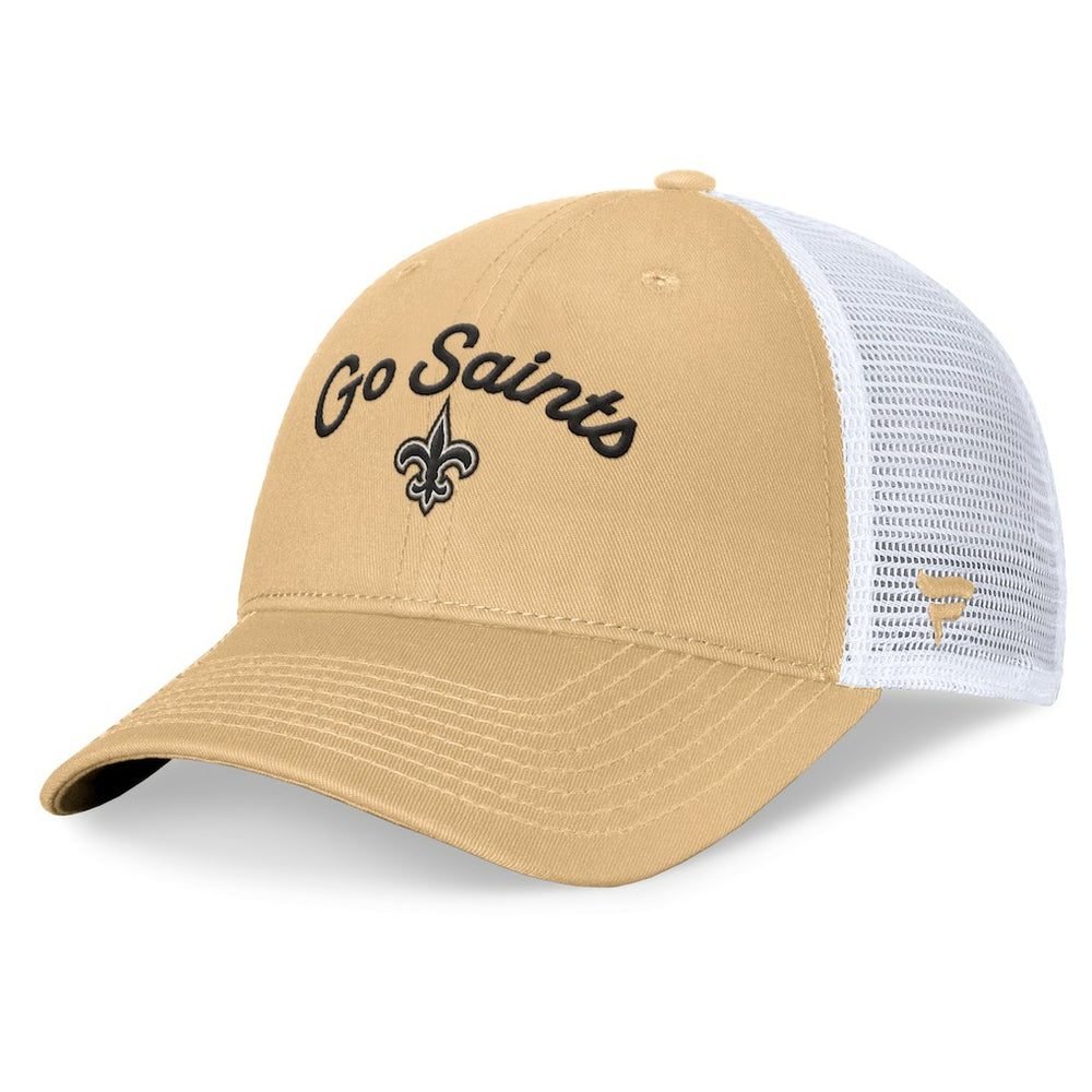 New Orleans Saints Women's Slogan Trucker Adjustable Hat Gold - Fanatics