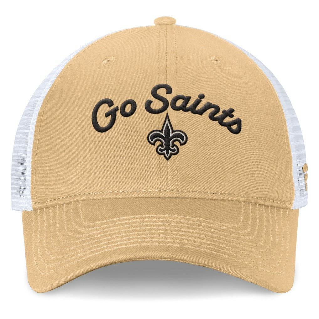 New Orleans Saints Women's Slogan Trucker Adjustable Hat Gold - Fanatics
