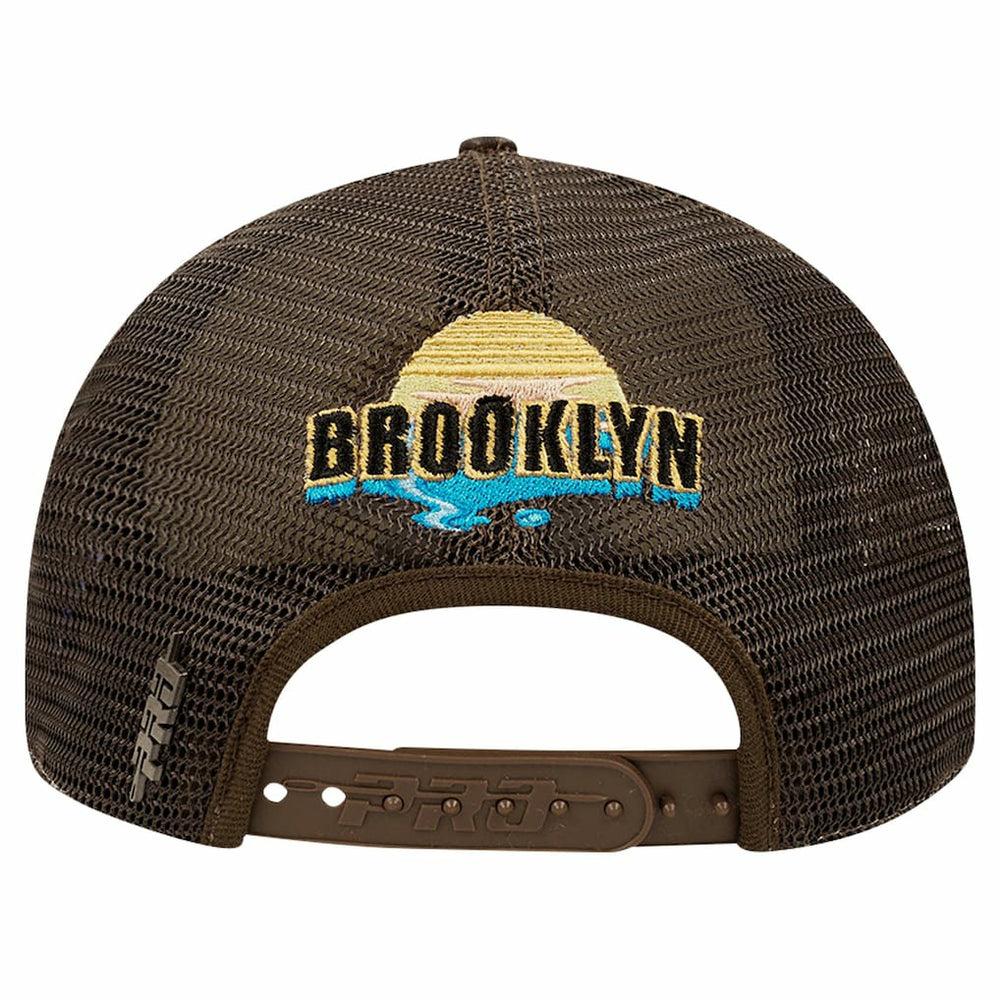NBA - Brooklyn Nets Pro Standard Glint Sunset Snapback Hat - Cream/Brown