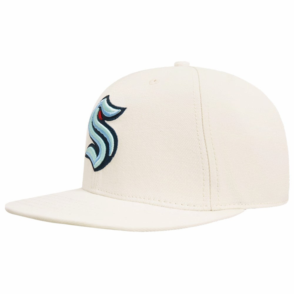 Seattle Kraken Pro Standard Retro Classic Logo Snapback Hat Cream