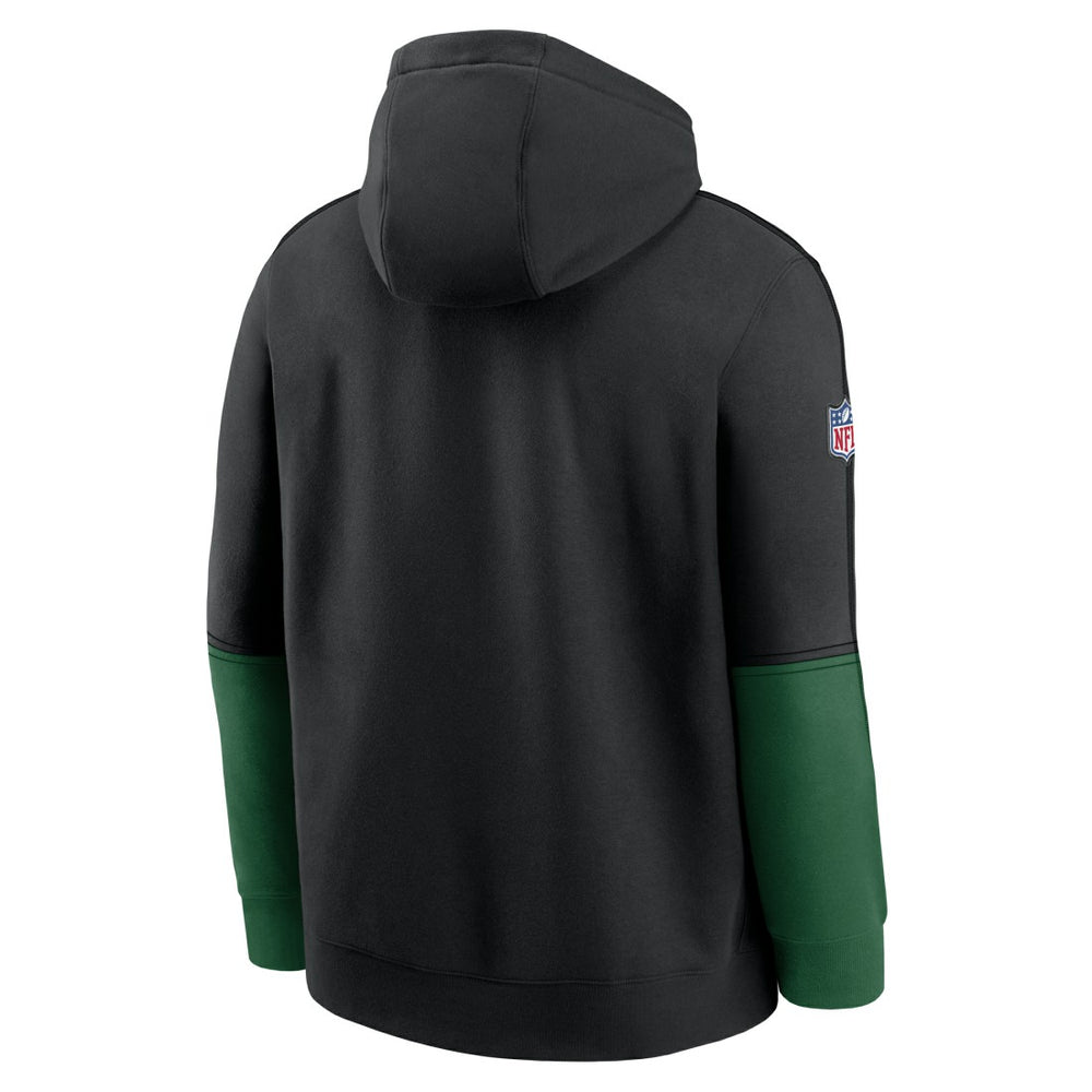 New York Jets Throwback Logo Club Tri-Blend Pullover Hoodie Black - Nike