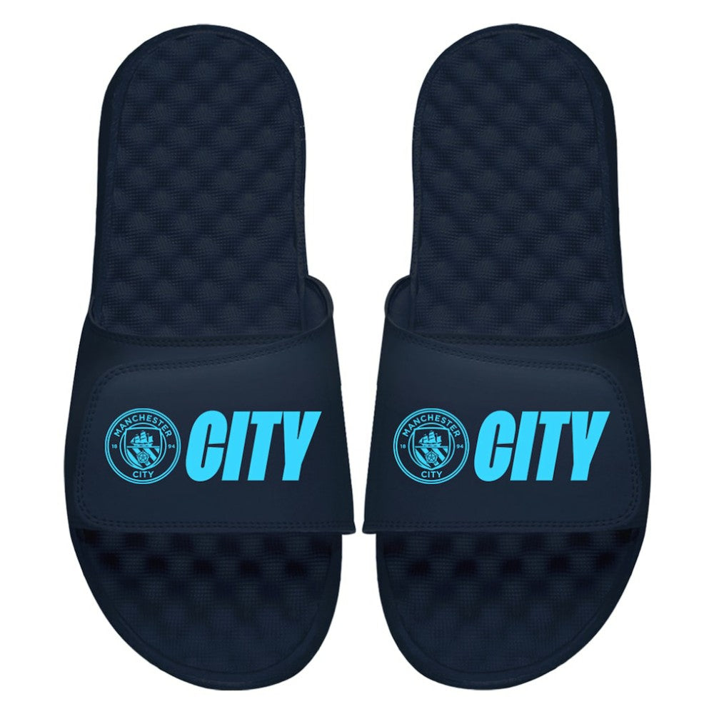 Manchester City ISlide Youth City Logo Slide Sandals - Navy