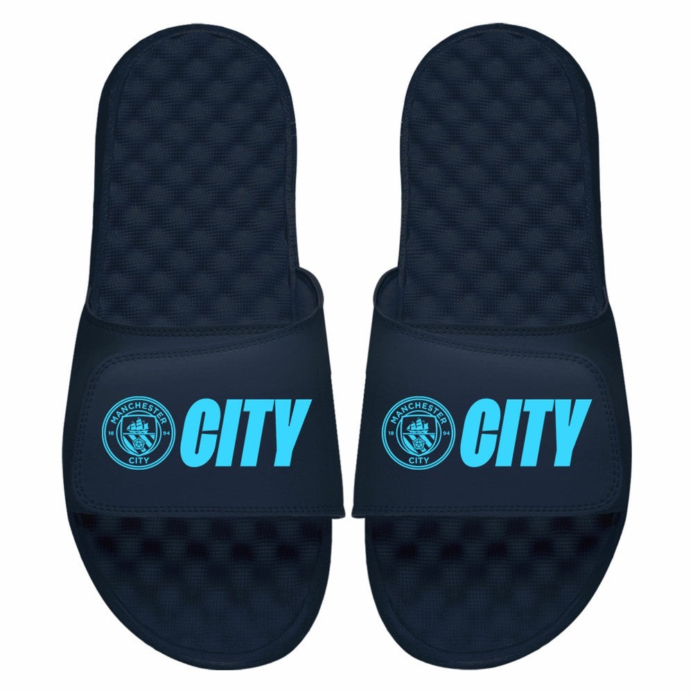 Manchester City ISlide City Logo Slide Sandals - Navy