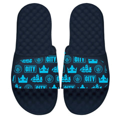 Manchester City ISlide Glyph Pattern Slide Sandals - Navy