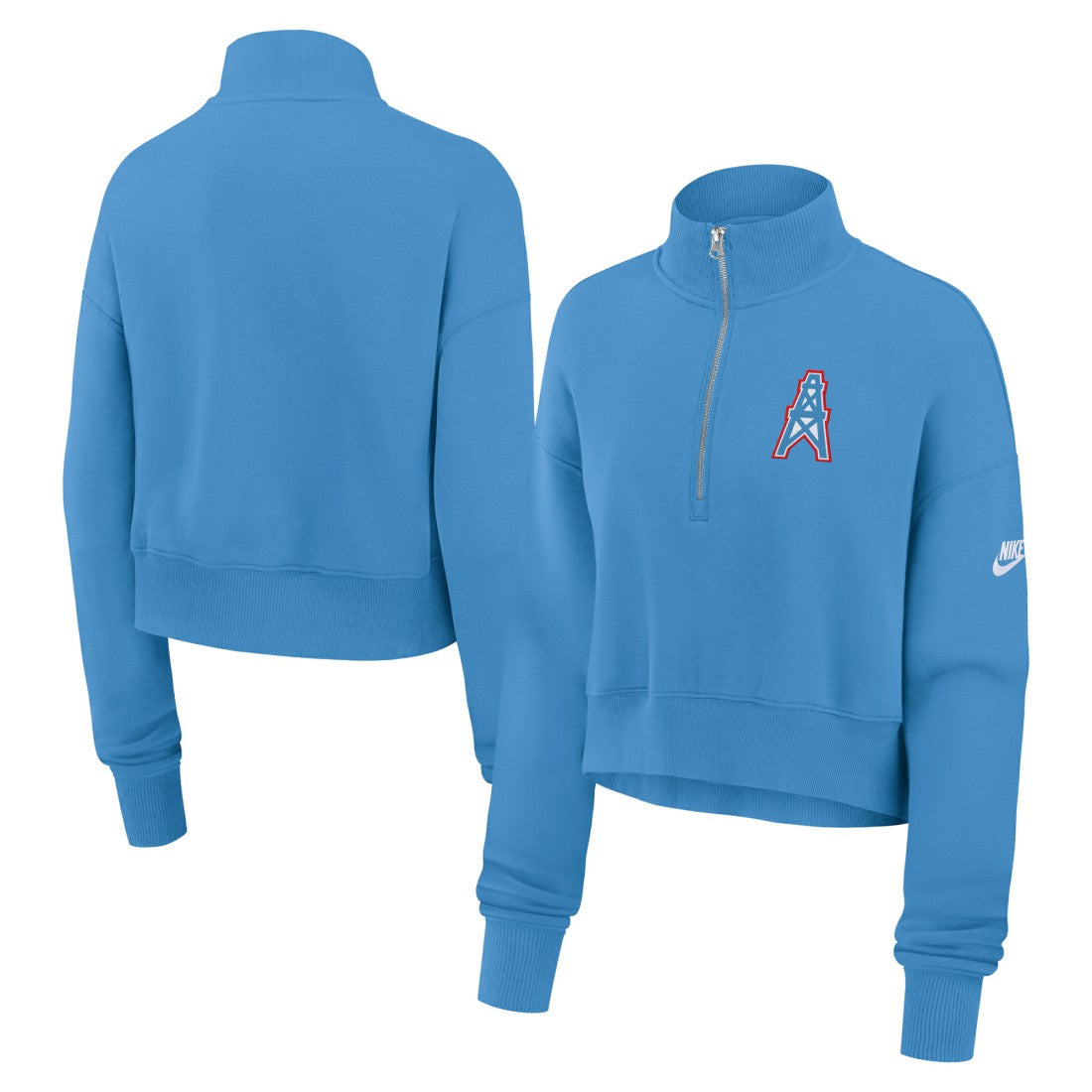 Tennessee Titans Women's Rewind Phoenix Half-Zip Sweatshirt Light Blue - Nike