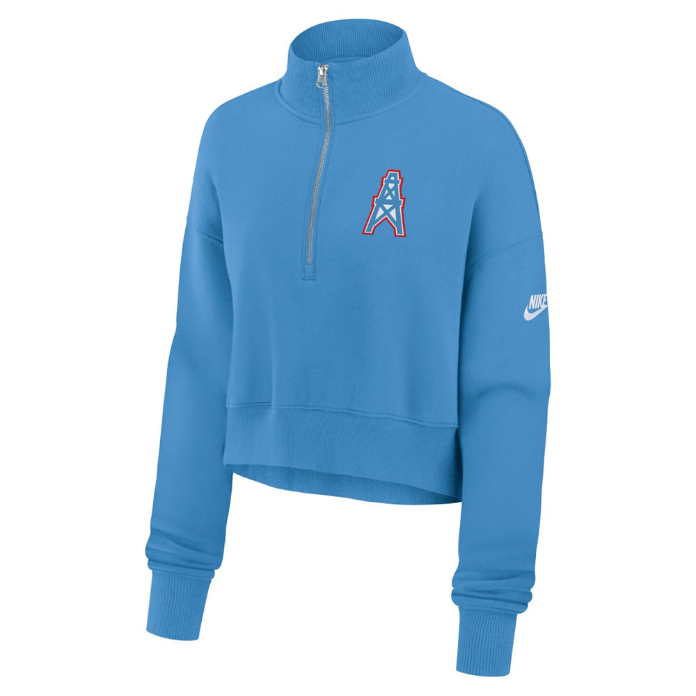 Tennessee Titans Women's Rewind Phoenix Half-Zip Sweatshirt Light Blue - Nike