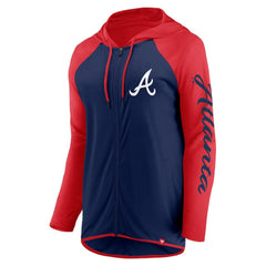 Atlanta Braves Fanatics Women's Script Sleeve Full-Zip Hoodie Lifestyle