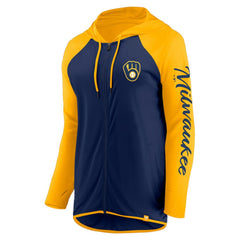 Milwaukee Brewers Fanatics Women's Script Sleeve Full-Zip Hoodie On Sale