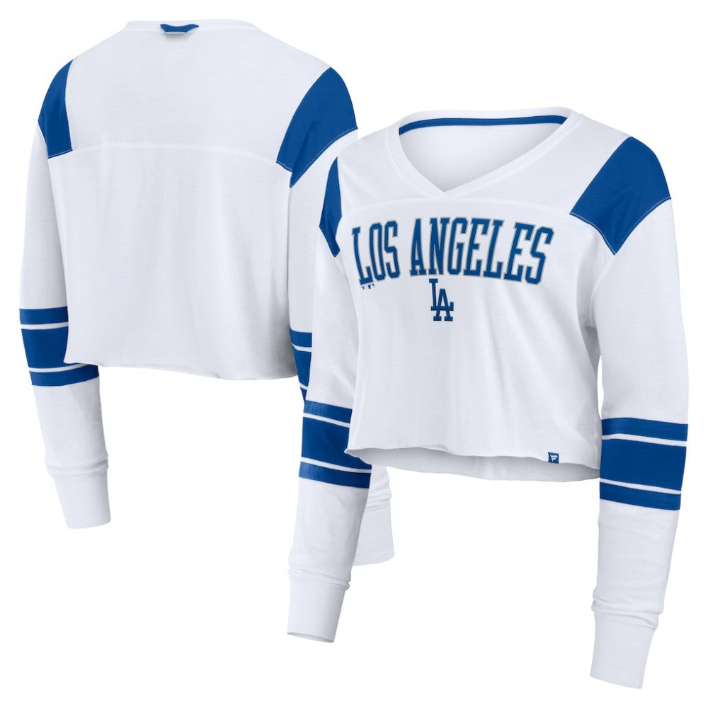 Los Angeles Dodgers Fanatics Women's Stretch Cropped Fashion Long Sleeve T-Shirt Online