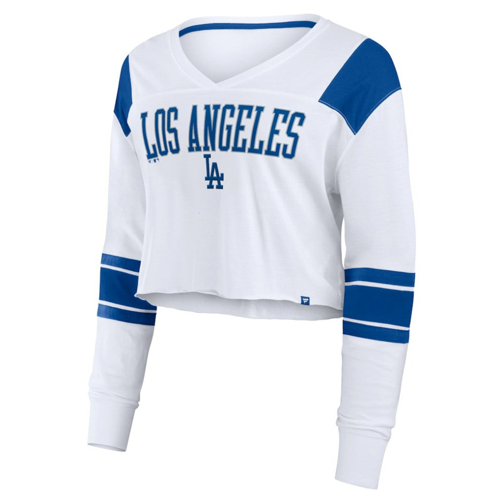 Los Angeles Dodgers Fanatics Women's Stretch Cropped Fashion Long Sleeve T-Shirt Online