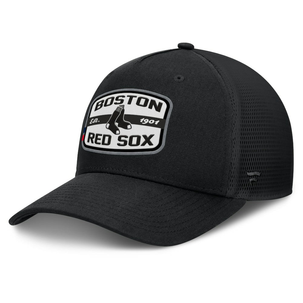 Boston Red Sox Fanatics Team Patch A-Frame Trucker Snapback Hat Lifestyle