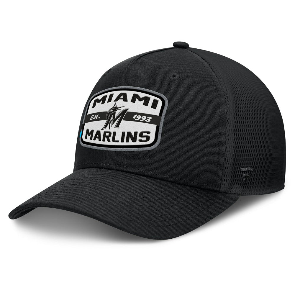 Miami Marlins Fanatics Team Patch A-Frame Trucker Snapback Hat discount