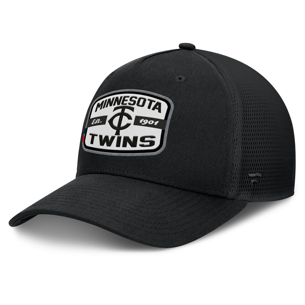 Minnesota Twins Fanatics Team Patch A-Frame Trucker Snapback Hat Lifestyle