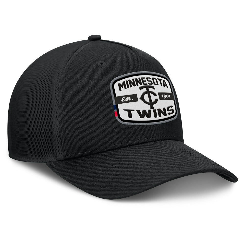 Minnesota Twins Fanatics Team Patch A-Frame Trucker Snapback Hat Lifestyle