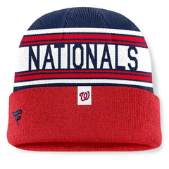 Washington Nationals Fanatics Fundamental Team Stripe Cuffed Knit Hat for sale