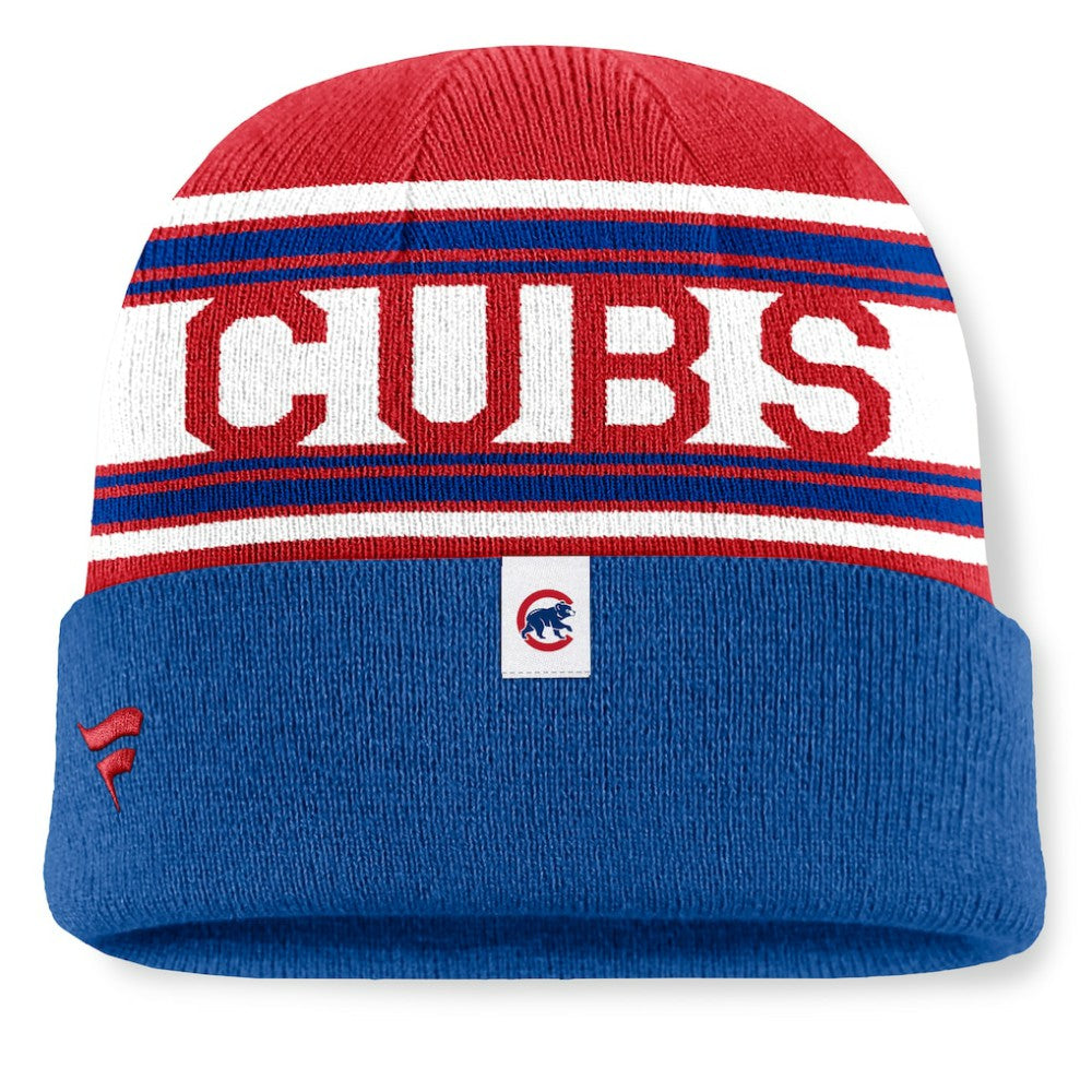 Chicago Cubs Fanatics Fundamental Team Stripe Cuffed Knit Hat Lifestyle