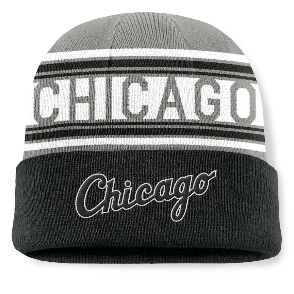 Chicago White Sox Fanatics Fundamental Team Stripe Cuffed Knit Hat Near Me