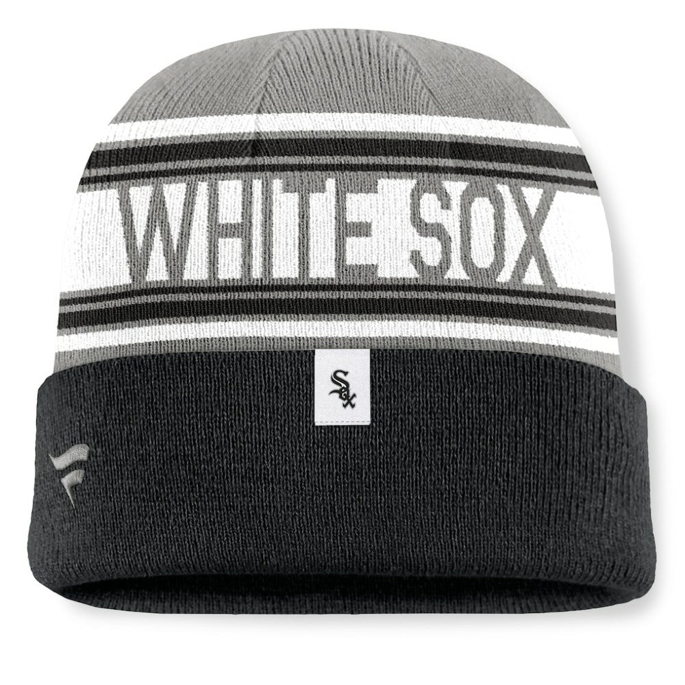 Chicago White Sox Fanatics Fundamental Team Stripe Cuffed Knit Hat Near Me