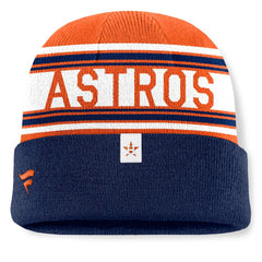 Houston Astros Fanatics Fundamental Team Stripe Cuffed Knit Hat for sale