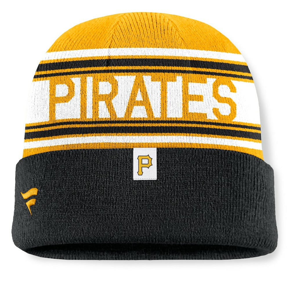 Pittsburgh Pirates Fanatics Fundamental Team Stripe Cuffed Knit Hat On Sale