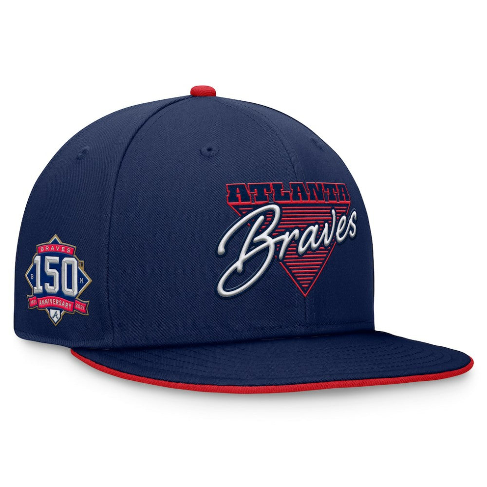 Atlanta Braves Fanatics Fundamental Tri-Script Fitted Hat discount