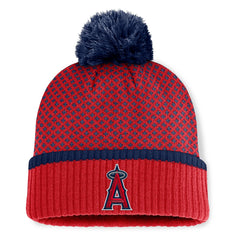 Los Angeles Angels Fanatics Women's Fundamental Jacquard Cuffed Knit Hat with Pom Lifestyle