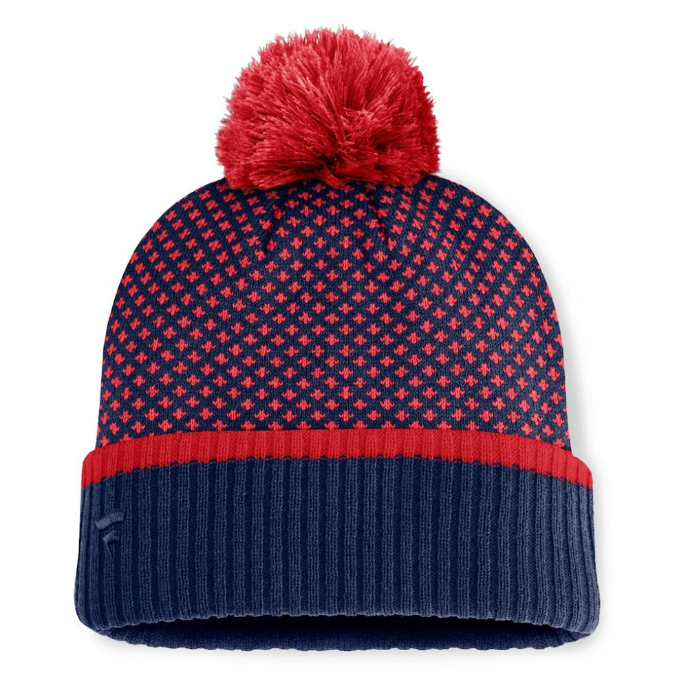 Boston Red Sox Fanatics Women's Fundamental Jacquard Cuffed Knit Hat with Pom Sale