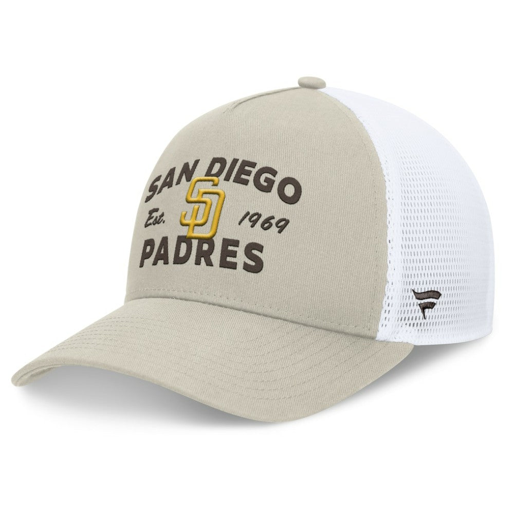 San Diego Padres Fanatics A-Frame Trucker Adjustable Hat discount