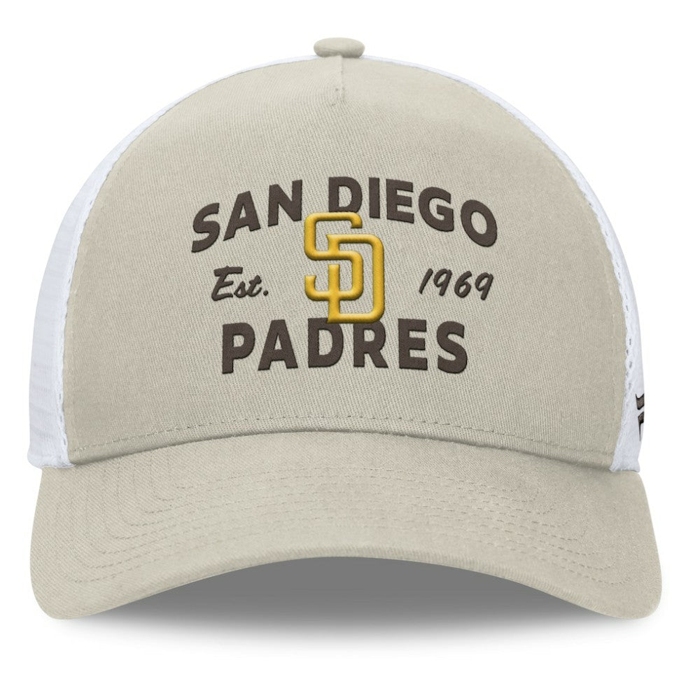 San Diego Padres Fanatics A-Frame Trucker Adjustable Hat discount