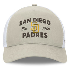 San Diego Padres Fanatics A-Frame Trucker Adjustable Hat discount
