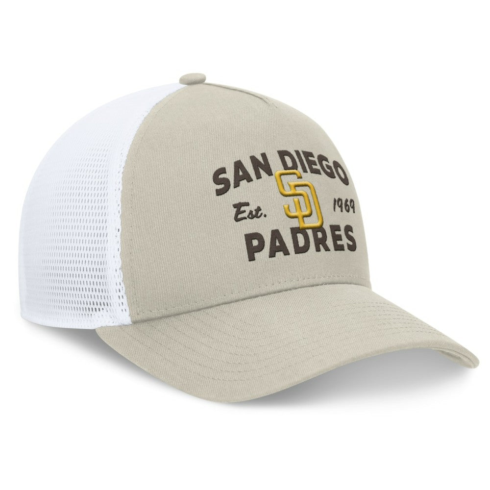 San Diego Padres Fanatics A-Frame Trucker Adjustable Hat discount