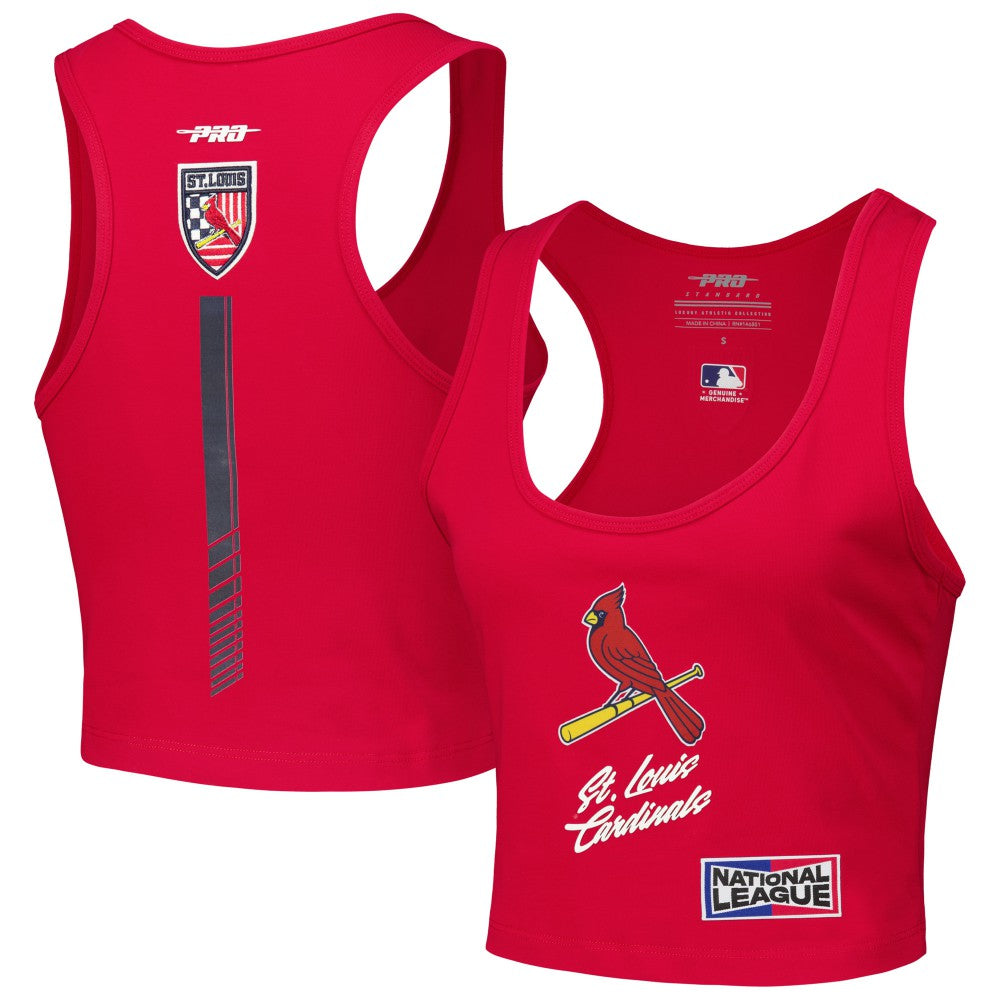St. Louis Cardinals Pro Standard Women's Fast Lane Fitted Tri-Blend Cropped Tank Top for sale