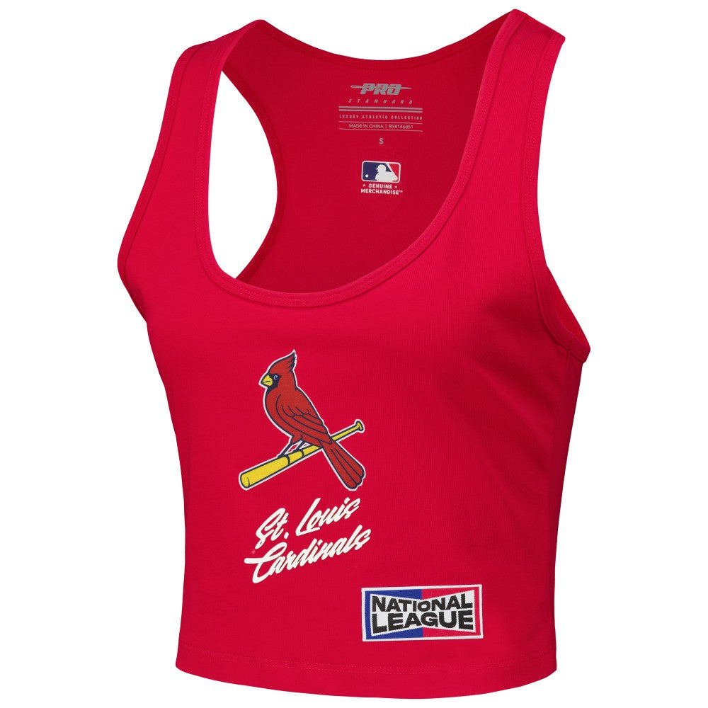 St. Louis Cardinals Pro Standard Women's Fast Lane Fitted Tri-Blend Cropped Tank Top for sale