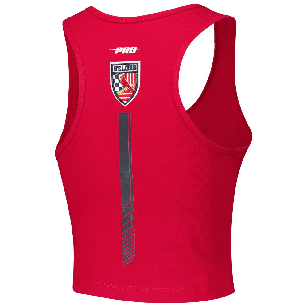 St. Louis Cardinals Pro Standard Women's Fast Lane Fitted Tri-Blend Cropped Tank Top for sale