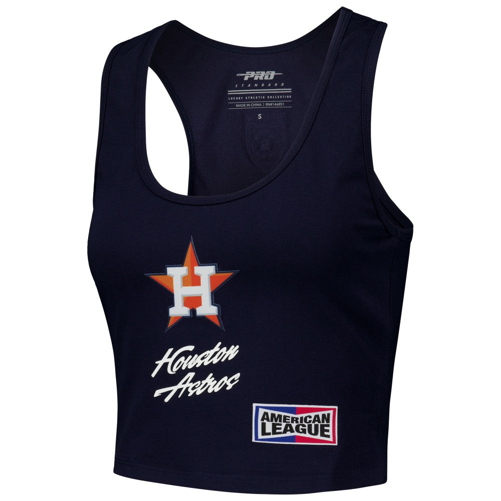 Houston Astros Pro Standard Women's Fast Lane Fitted Tri-Blend Cropped Tank Top Clearance